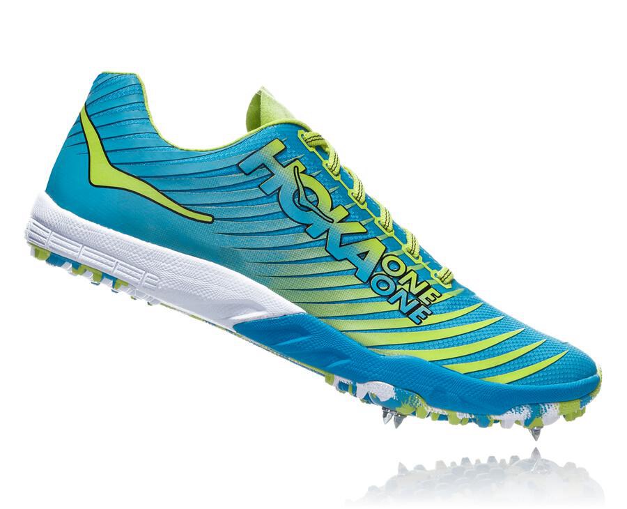 Hoka One One Spikes Mens Blue/Green - EVO XC - 69378MACX